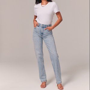 Abercrombie and Fitch The Ankle Straight Ultra High Rise